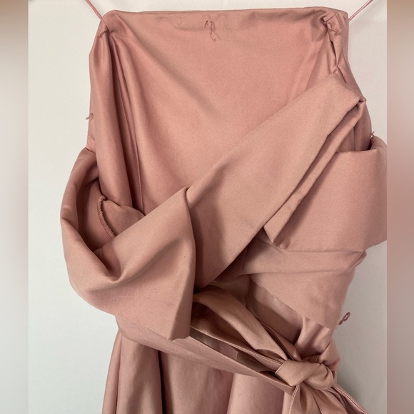 NWT KEEPSAKE The Label Pink Rose Strapless Pleated Tea Length Dress with Bodice - Picture 7 of 14